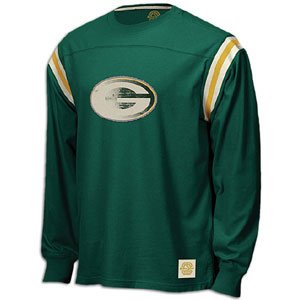 Green Bay Packers Retro Sport Long Sleeve Logo Applique Jersey Crew