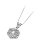 Stunning! Vintage-inspired 14k White-gold 03.00 MM (1/10 CT) Moissanite Filigree Pendant-necklace