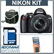 Nikon D3000 10.2 MP DSLR Camera w/ 18-55mm f/3.5-5.6G AF-S DX VR Lens - USA Warranty - with 4GB SD Memory Card, Spare EN-EL9 Lithium-Ion Rechargeable Battery,Slinger Camera Bag