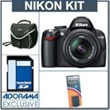 cheap Nikon D3000 10.2 MP DSLR Camera w/ 18-55mm f/3.5-5.6G AF-S DX VR Lens - USA Warranty - with 4GB SD Memory Card, Spare EN-EL9 Lithium-Ion Rechargeable Battery,Slinger Camera Bag