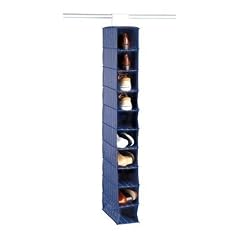 WENKO 4372030100 Multiorganizer Comfort - 10 F�cher, Kunststofffilm, 15 x 122 x 30 cm, blau gestreift