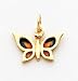 Multi-Color Enameled Butterfly Charm, 14K Yellow Gold