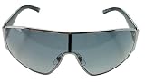 $300 Gucci 1851 Shield Sunglasses Silver Gray Black