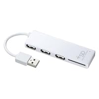 SANWA SUPPLY SDカードリーダー付きUSB2.0ハブ(ホワイト) USB-HCS307W