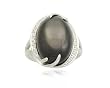 Sterling Silver Fashion Black MoonStone Diamond Ring (0.04 cttw, I-J Color, I2-I3 Clarity)