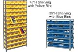 Steel Shelving With 60 Stack Bins 13 Shelves 36x12x75
