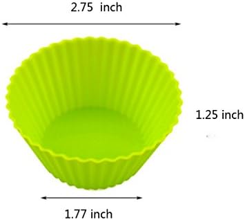 Ambermars Silicone Baking Cups Cupcake Liners Muffin Cake Molds Sets Reusable and Nonstick Chocolate Holders/truffle Cups -24 Pack-6 Vibrant Colors Round