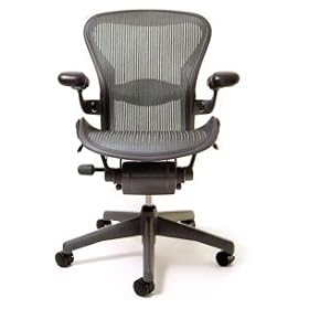 Aeron Chair - Highly Adjustable Graphite Frame - Lead Classic (Small) by Herman Miller