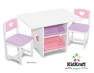 Kitchen: Heart Table Set with Bins