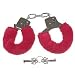 Pl�schhandschellen in rot inkl. Schl�ssel