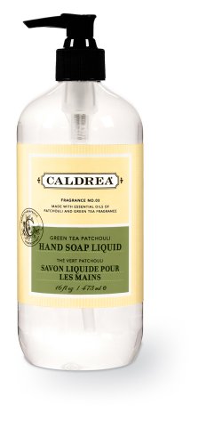 Caldrea Hand Soap Liquid, Green Tea Patchouli, 16-Ounce Bottles (Pack of 6) by Caldrea