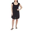 Plus Young Contemporary Shirred Dress - Ebony