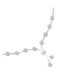 1 cttw 14k White Gold Diamond Bridal Flower Art Nouveau Necklace (Real Diamonds: 1 cttw)