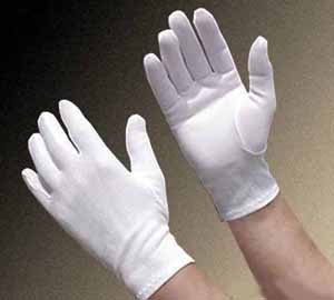 White or Black Cotton Parade Gloves - Sold by Pair