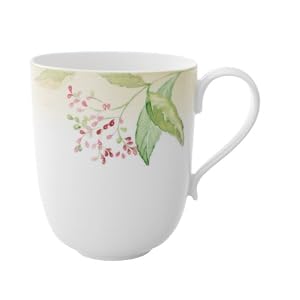 Villeroy and Boch Green Garland 16.25 Ounce Latte Machiato Mug, Set of 6 by