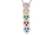 1 1/4 Carat Diamond, Multi- Colored Sapphire, Green Garnet and Ruby 14K White Gold Heart Pendant w/Chain