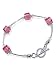 Sterling Silver Pink Swarovski Crystal 7.5 Bracelet With Toggle Clasp