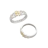 Sterling Silver Two-tone Footprints Sentiment Ring -5
