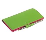 Apple Green Solid Colors Baekgaard Leather Brights Checkbook Cover & Pen, Genuine Leather