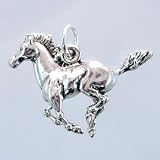 Sterling Silver Running Horse Charm or Pendant, #11444