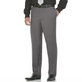 Big Mens Savane PLAIN FRONT Flex Waist Dress Pant - CHARCOAL