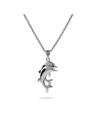 Sterling Silver Playful Dolphin Necklace