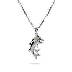 Sterling Silver Playful Dolphin Necklace