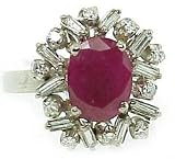 Estate 1.45 ct tw Diamond and Ruby Ring