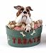   - M405614A Bulldog Resin Green Treat Bowl with Lid 7 in x 7 in