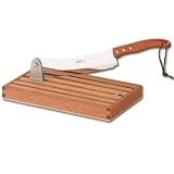 ProPassione Laguiole Bread Cutter, Bubinga handle, polished, knife l 29 cm, handle 15 cm, total l 44 cm, crumb collector, Dimensions: l 30.5 x w 17.5 x h 3.5 cm