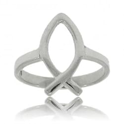 Christian Fish Ichthus Ring in Sterling Silver Finely Polished