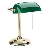 Bankers Lamp, 14 High, Polished Brass Base/Green Shade, 72 Cord, UL Listed CEB20005