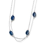 Denim Lapis and Sterling Liquid Silver 40" Necklace