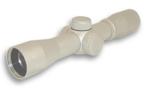 2.5X30E Red Illuminated Silver  Pistol Scope/Blue Lens/Ring