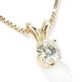 14K White or Yellow Gold Round Cut Moissanite Pendant w/ Chain
