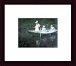 Art Poster Wood Framed Print - Boat in Giverny, 1887 - Artist: Claude Monet- Poster Size: 6 X 9