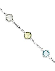 Sterling Silver Multi Color Gemstone Bracelet, Best Quality Free Gift Box Satisfaction Guaranteed