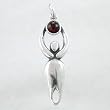Celestial Lunar Goddess Pendant in Sterling Silver with a Garnet Gemstone Moonstone, #8719
