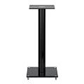 1 Paar Boxenst�nder V1 Black-Line aus Glas / Alu mit Spikes, 1 S�ule, mit Kabelkanal