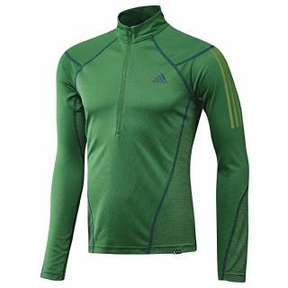 adidas Outdoor Terrex Swift Long Sleeve Half Zip Tee - Men's Prime Green Medium On Sale