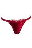 Sally Jones Tiffany Red Silk and Lace Thong
