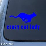 CRAZY CAT LADY - Kitty - Car, Truck, Notebook, Vinyl Decal Sticker #1095 | Vinyl Color: Blue