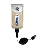 Einziehbares USB Kabel f�r Sony Ericsson Z710i mit Hot Sync und aufladen Einsatzm�glichkeiten  von Gomadic mit TipExchange Technology
