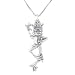 Three Dimensional Whimsical Prince Charming Frog with Crown Pendant in Sterling Silver on 20" Rhodium and Sterling Box Chain, #8084