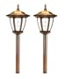 Garden Sunlight Solar Powered Coppertone Stainless Steel Hexagon 3 LED Light