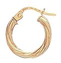 9ct Gold Ribbed Hoop Earrings