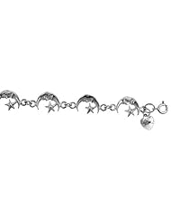 Sterling Silver Crescent Moon Charm Bracelet