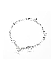 Heart And Bows - Diamond And 18K White Gold Bracelet