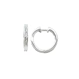 10k White Gold & Princess-Cut Diamond Channel-Set Hoop Earrings (0.25ctw)