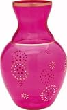 Fuchsia Pink 5-Inch Small Gilded Glass Vase (circle accents)